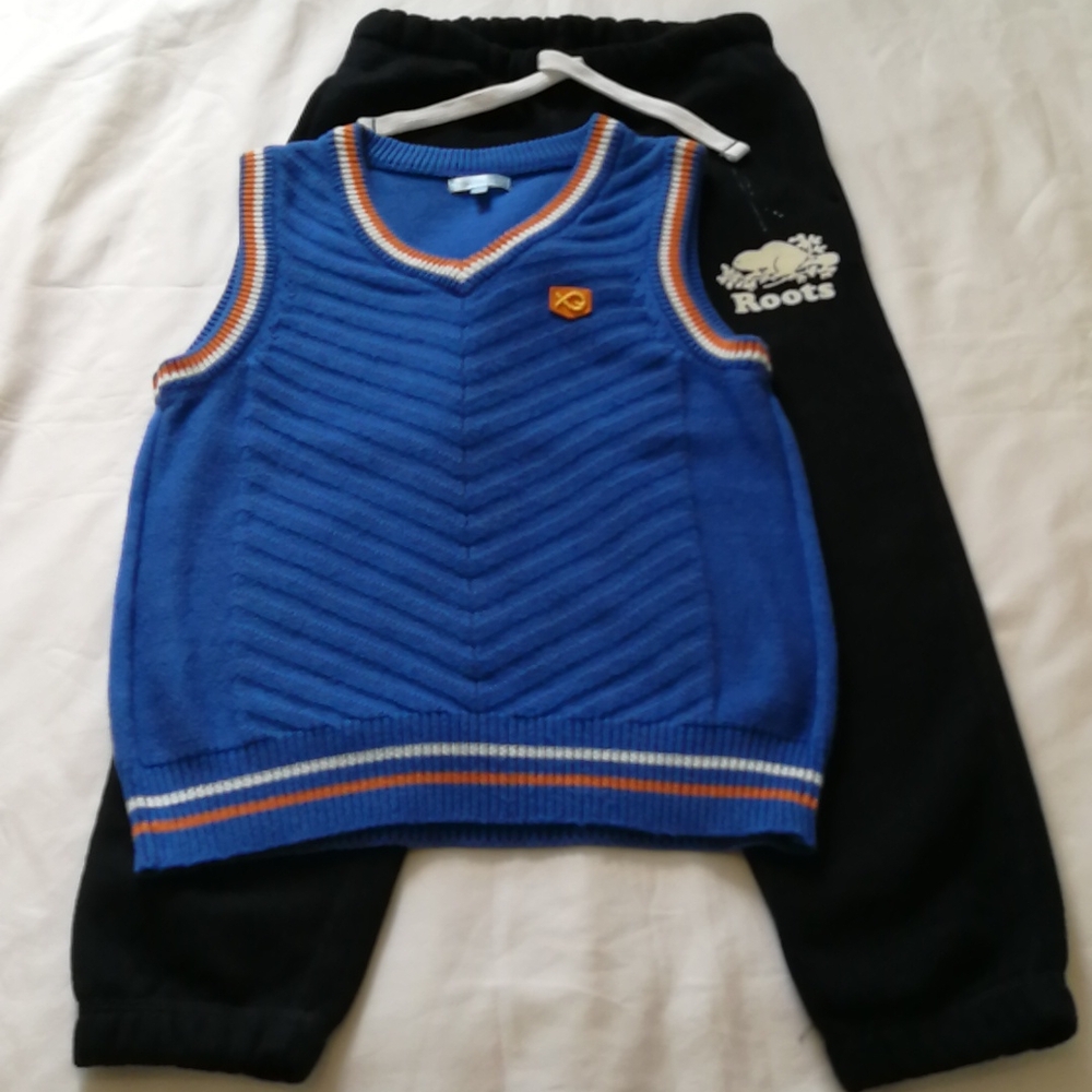 Bundle Boy6/7 Roots sweater pants and Vest